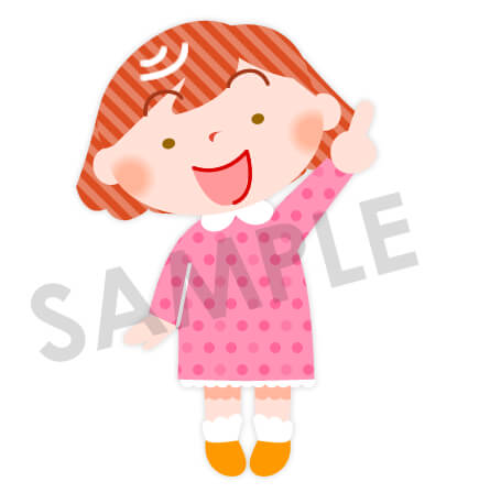 女の子 ピンクの服 が指を指すイラスト 保育園 幼稚園に使える無料イラスト素材ダウンロード