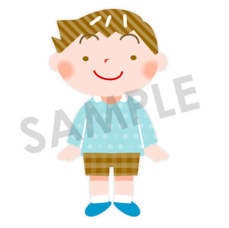 男の子 水色の服 のイラスト 保育園 幼稚園に使える無料イラスト